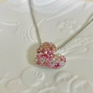 SWAROVSKI | Alana Heart Pendant/Necklace with Silver Chain & Pink Clear Crystal